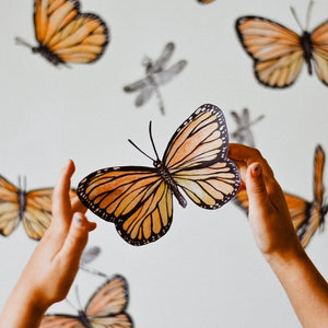Montessori and Reggio Monarch Butterfly fabric wall decals