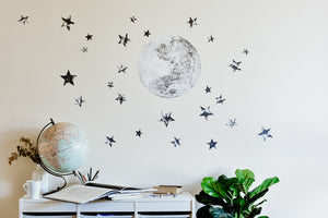The Moon and Stars Collection - Original & Super Moon - Fabric Wall Decals