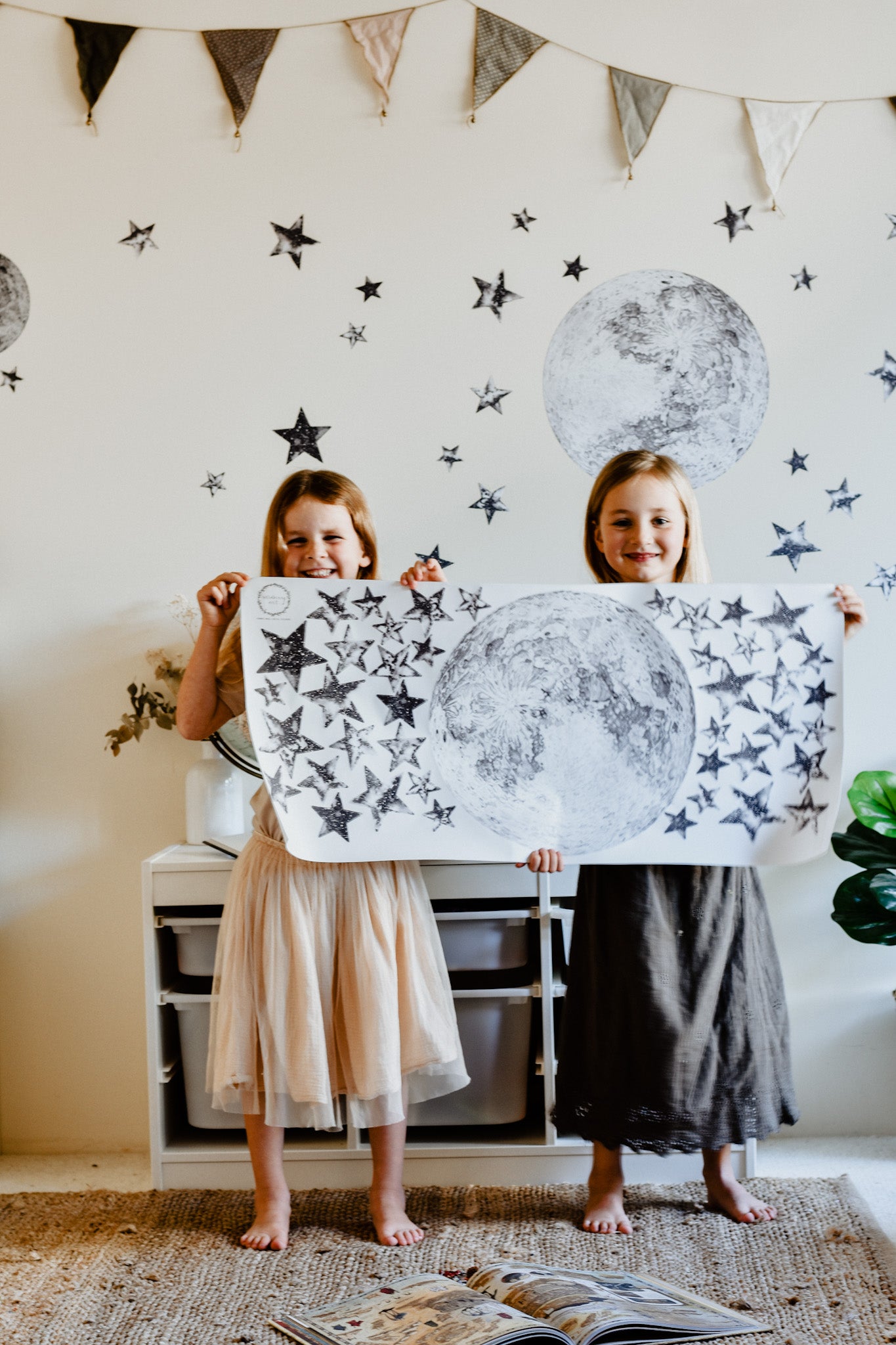 The Moon and Stars Collection - Original & Super Moon - Fabric Wall Decals