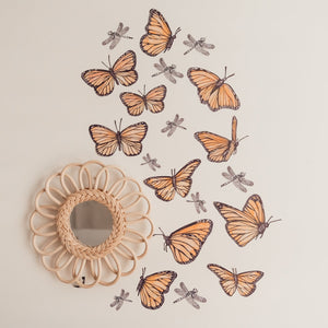 Montessori and Reggio Butterfly fabric wall decals for playroom