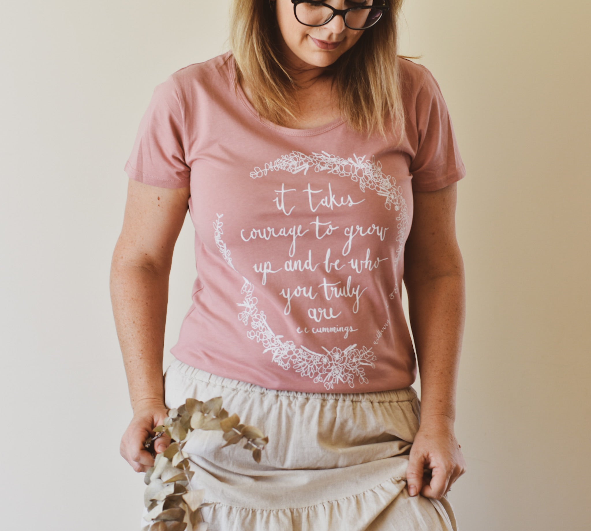 It Takes Courage Womens Tee - Rose