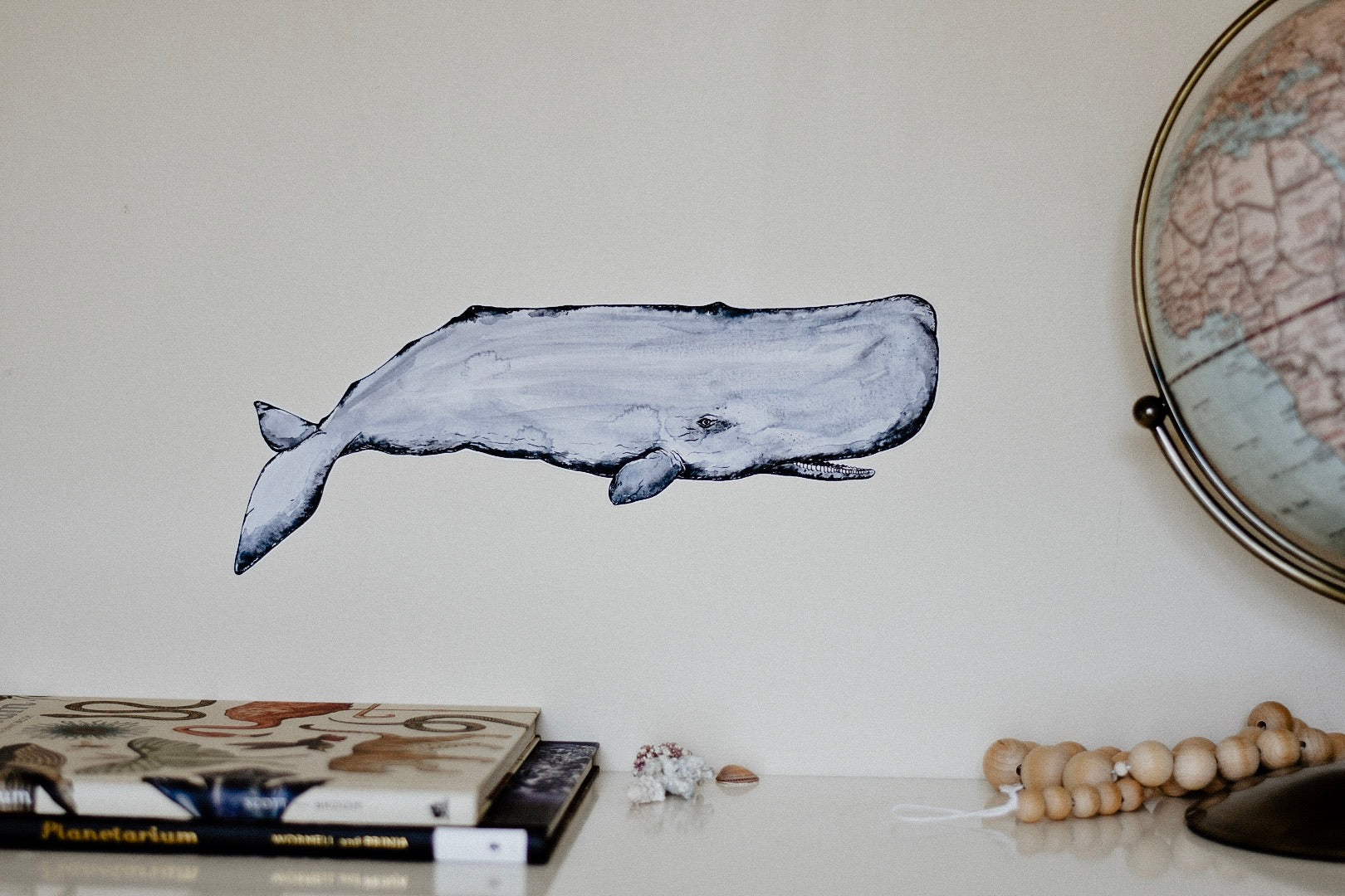 Captain Herman the Sperm Whale Fabric Wall Decal - Separate